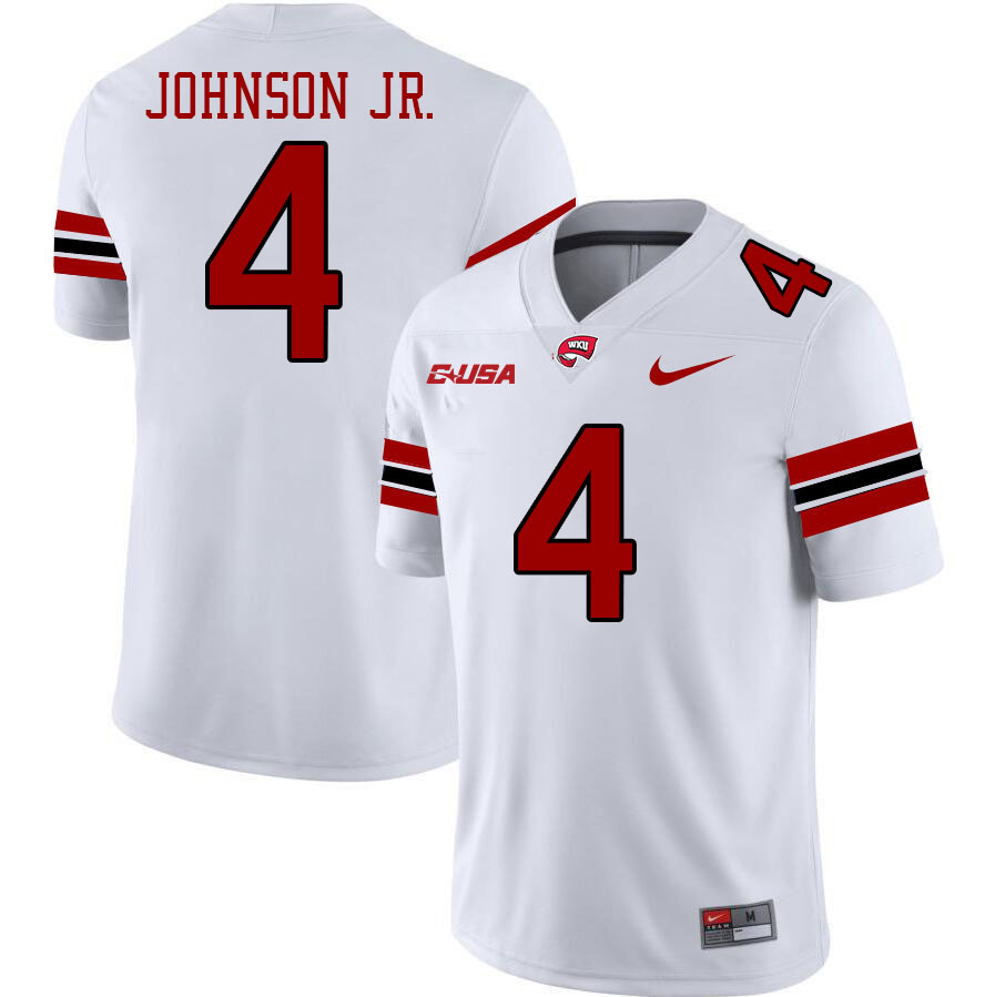Western Kentucky Hilltoppers #4 Anthony Johnson Jr. College Football Jerseys Stitched Sale-White